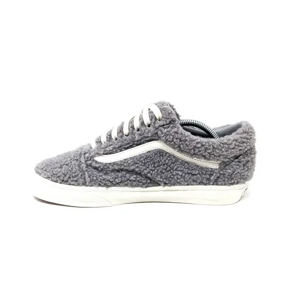 Vans Shoes Womens 10 Cozy Hug Faux Fur Low Top Sneakers Skater Gray Sherpa - Picture 4 of 10